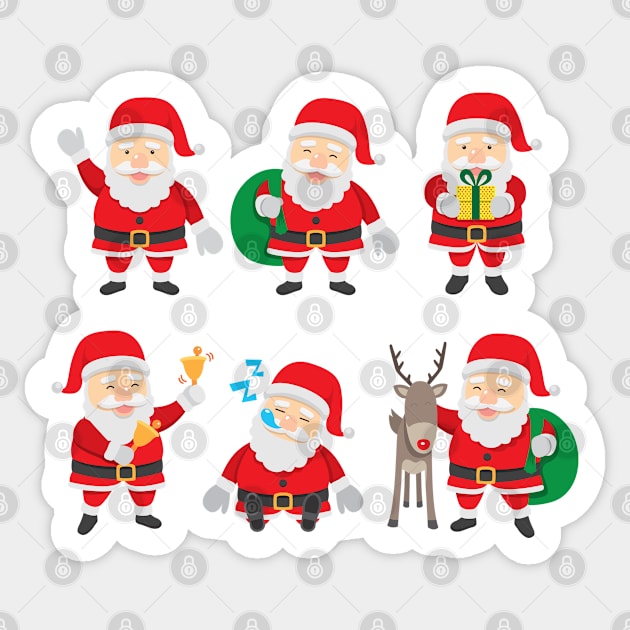 Santa Claus Collections Sticker by Mako Design 